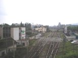Východná časť koľajiska stanice - záber z os. vlaku 2008 N. Zámky - Kúty