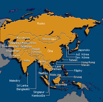 Mapa Ázie