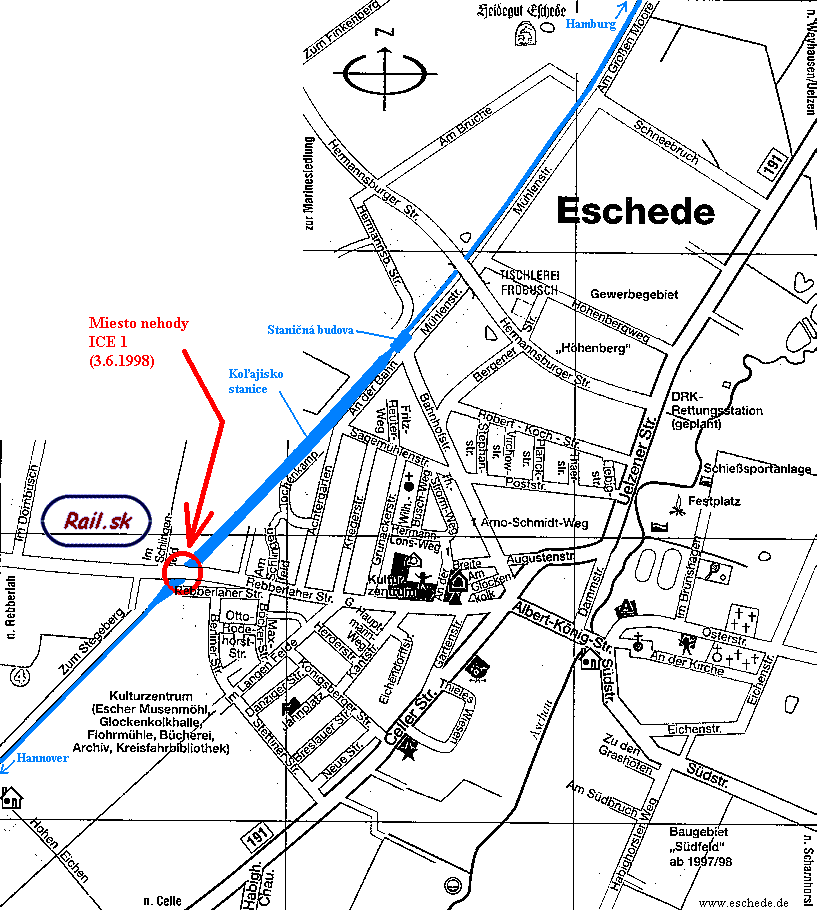 Mapa obce Eschede