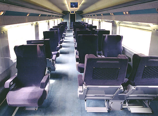 Interiér vozňa 1. triedy TGV KTX